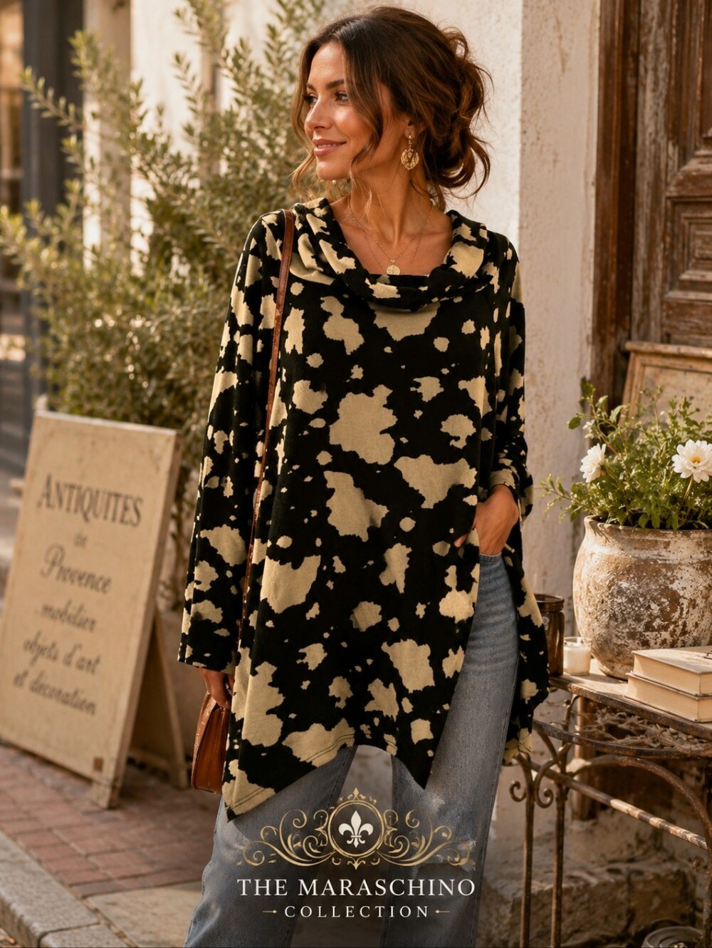 Ordinary Day Cozy Abstract Cowl Neck Sweater | Plus 2X